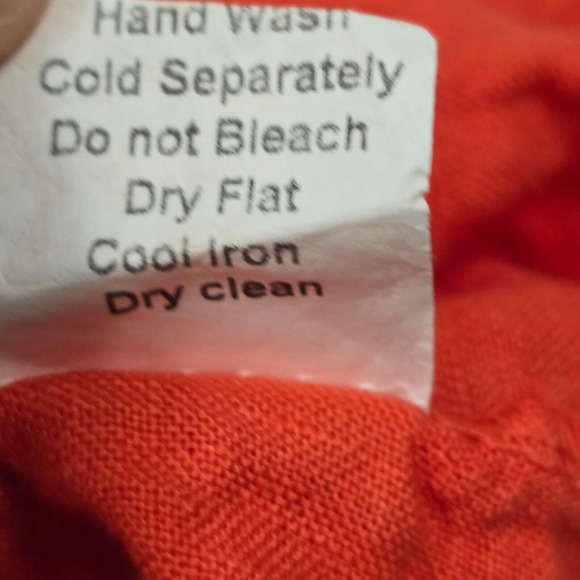 Saiph Top Womens 2X Orange Linen Short Sleeve Pullover Peasant Boho‎ Italy - Picture 6 of 10